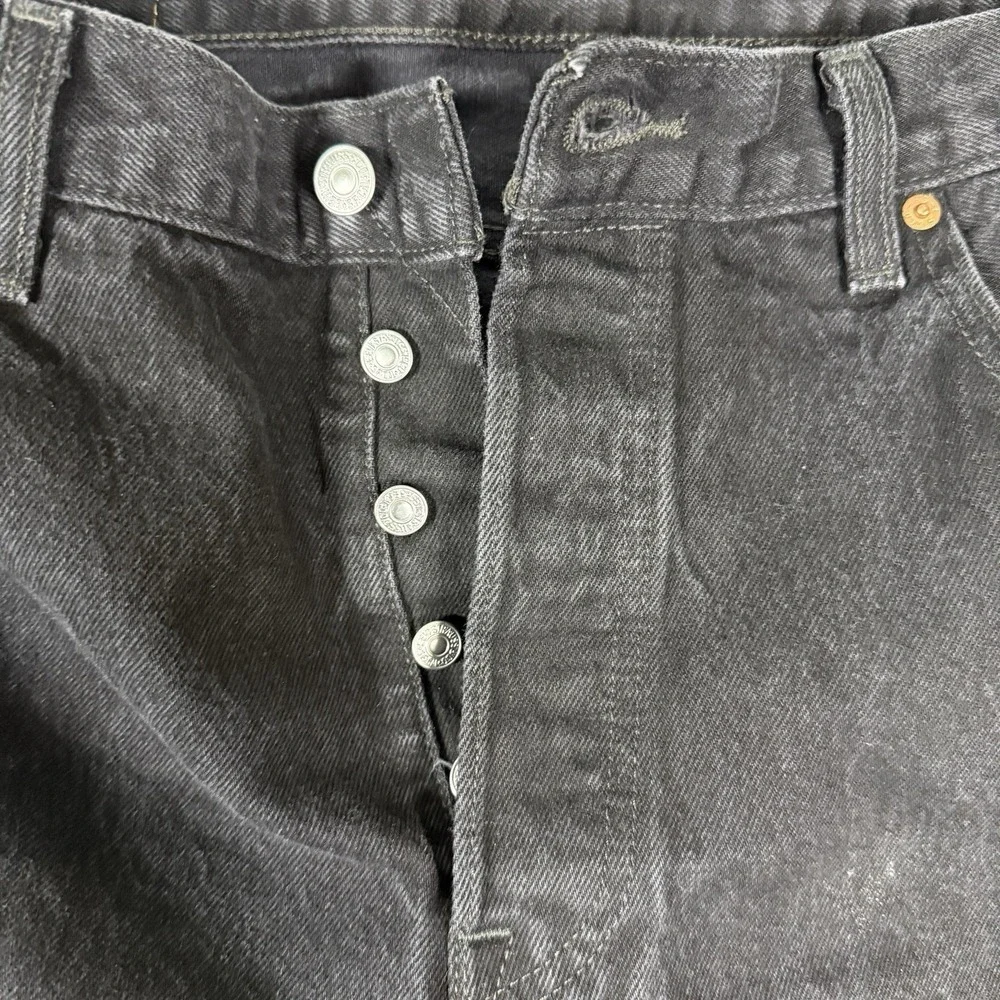 Levi's 501 Original Fit Jeans Mens 38x32 Faded Black Button Fly‎ Straight Leg